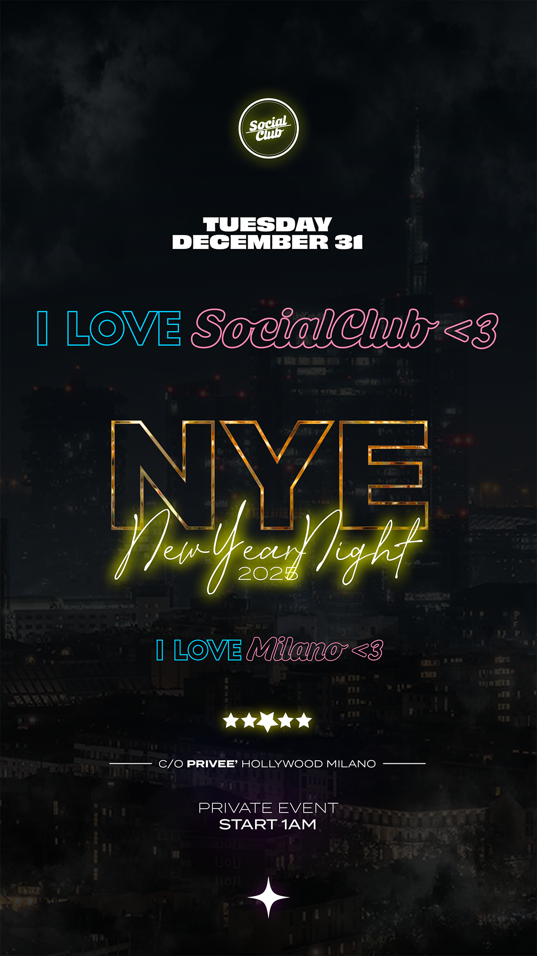 31.12.24 NEW YEAR NIGHT – I LOVE MILANO